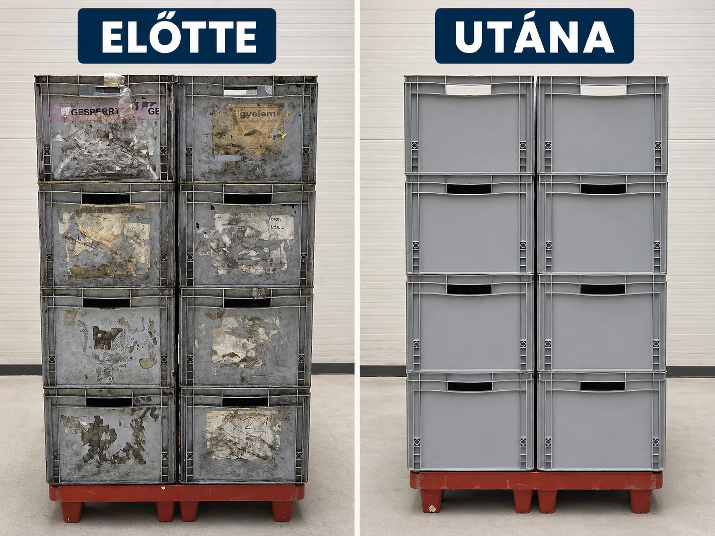 Szürke láda előtte-utána 2026 Ládamosás előtte-utána